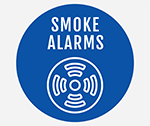 blue and white icon for smoke alarms