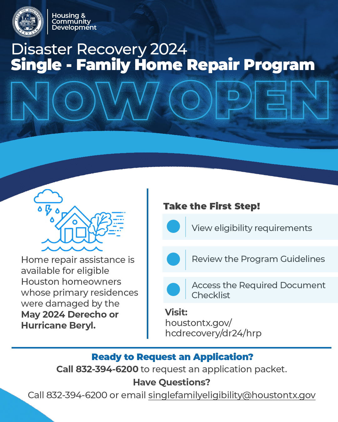 DR24 Single-Family Home Repair Program - Launch Day Graphic
