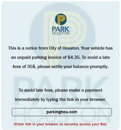 Fraudulent Text Message Screenshot