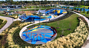 Alief Park and Alief Neighborhood Center Closer View of Aerial View of Outdoor Play Area