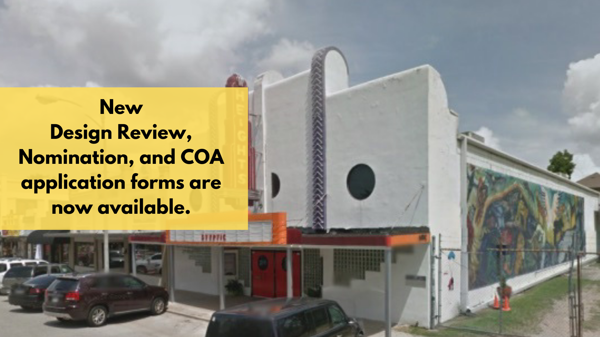New Design Review, Nomination, and COA application forms are now available.
