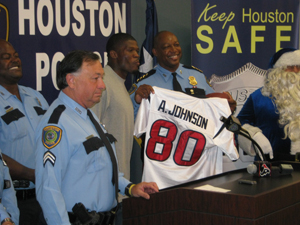Houston Police Chief Charles A. McClelland, Jr. and Houston Texans Pro-Bowl wide receiver Andre Johnson