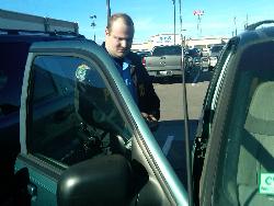 HPD officers distributed dozens of BMV report cards on shoppers' windshields throughout the parking lot and noted a number of vehicles in which doors were left unlocked