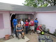 HPD Blue Crew, Lowes and Kwal Paint Volunteers with Mr. Jaimes