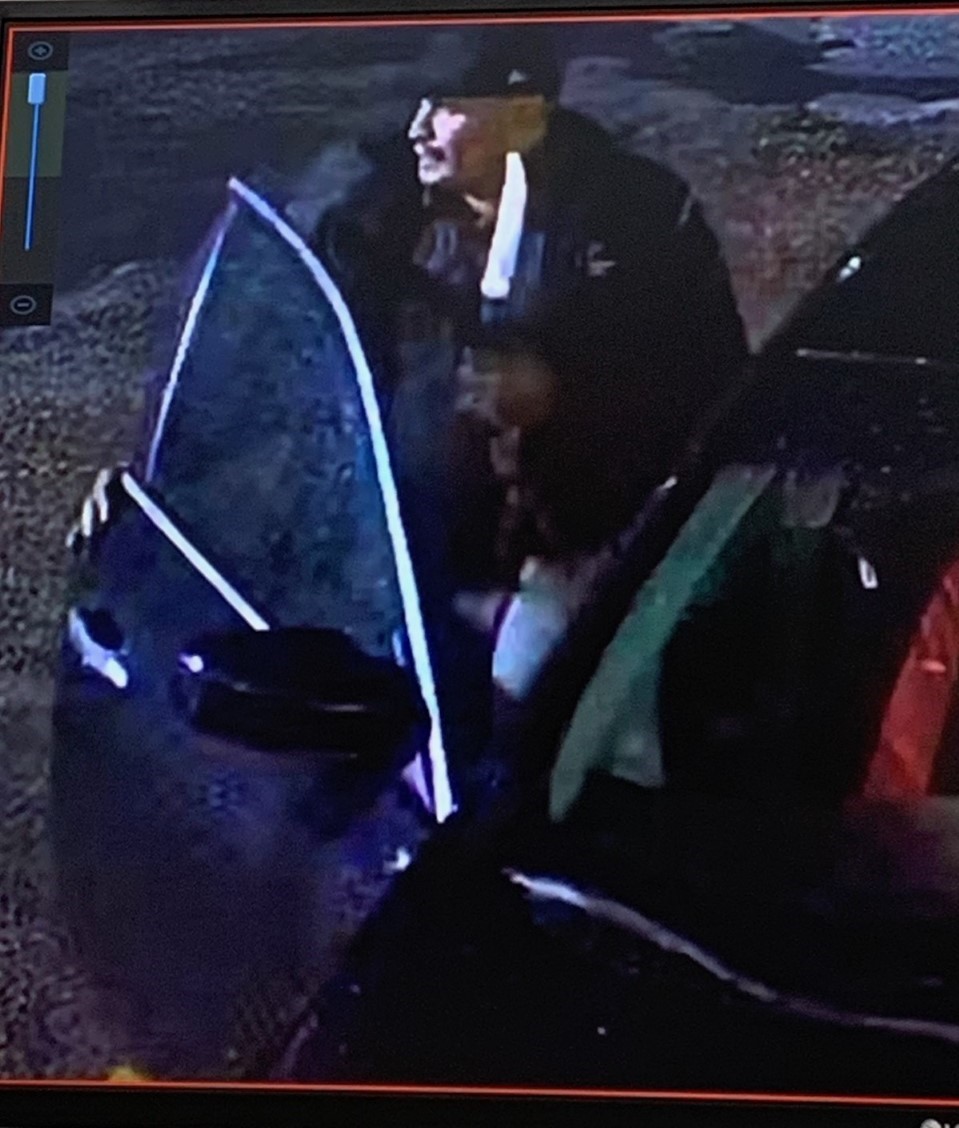 A surveillance photo of the suspect